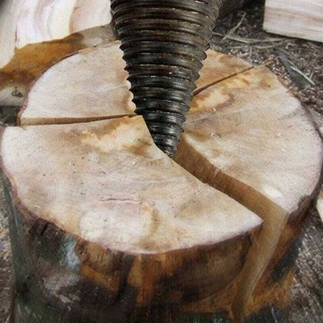 32mm Holzspalter, Robustes Bohrholzspaltwerkzeug, Kegelschraube Als Antrieb, Holzkeil Zum Spalten Von Brennholz