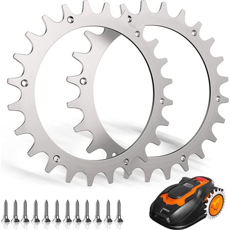 Edelstahlspikes Für Worx Modell L, Edelstahl-crampons Für Worx Landroid L - Radgröße 225 Mm - 12x Edelstahlschrauben - Für Rasenpflege, Reinigung Und Mähen