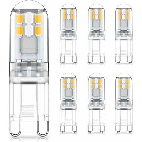 Led-g9-glühbirnen, 1,5 W, Entspricht 20 W Halogen, Natürliches Weiß 4000 K, Ac 220-240 V, Nicht Dimmbar, Mini-glühlampe, Flimmerfrei, 6er-pack