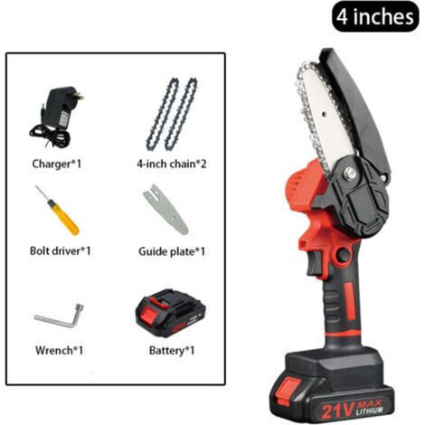 Akku-kettensäge, Kabellos, 10–2 Cm – Tragbare Elektrische Kettensäge Für Gartenbaumpflege Und Holzschnitt
