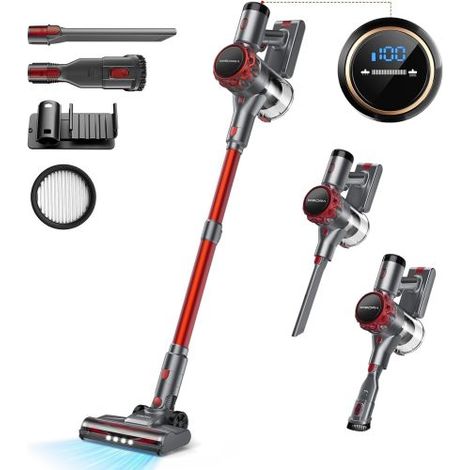 Kabelloser Stielstaubsauger S3p Rot Und Grau