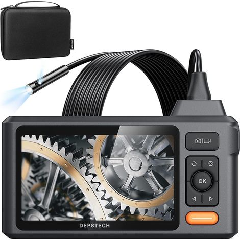 4,3-zoll-ips-dual-lens-industrie-endoskopkamera, Beleuchtete Endoskopkamera, 1080p-rohrinspektionskamera, Wasserdichte Ip68-kamera (mit Kabel), Für Automobile Und Hlk-rohre