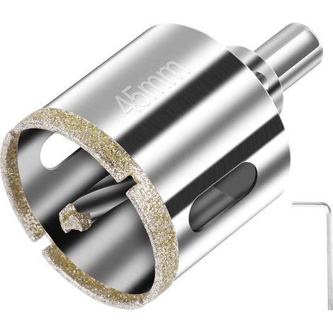 Scie Cloche Diamant 45 Mm, Diamantbohrer Mit Zentrierendem Führungsbohrer, Diamant-lochsäge Für Fliesen Mit Diamantbeschichteter Oberfläche Zum Schneiden Von Glas, Fliesen, Keramik, Marmor Und Kalkste