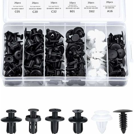 Clips Für Innenausstattung, Niet-clips Aus Kunststoff, Plastiknieten Zur Befestigung Und Schutz, Türverkleidungs-clip, Schnalle, Box Mit 100 Stück, 6 Arten Von Befestigungsclips Für Autos, Allgemeine