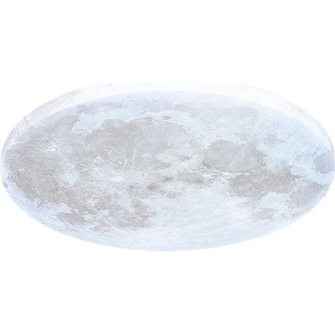Plafonnier Led, Lampe De Plafond Lune Avec Télécommande, Ø 38 Cm, Intensité Variable 3000-6500 K, Fonction Veilleuse, Applique Murale Pour Salon/chambre (380 X 50 Mm) [classe Énergétique F]