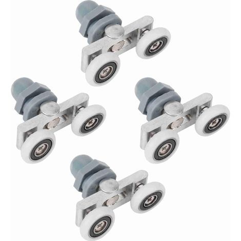 Duschwandrollen (25 Mm), 4 Doppel-gleitrollen Für Badezimmer, Führungen Für Glastüren, Ersatzteile Für Heimwerker.