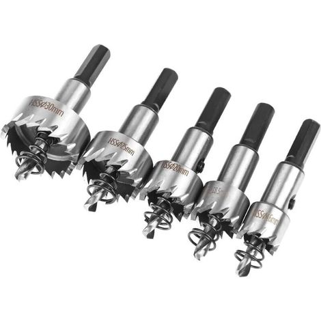 Lochsäge-set, 5-teilig Hss-kobalt Lochsägen Ø16/18,5/20/25/30mm, Hochgeschwindigkeitsstahl-legierung, Geeignet Für Holz, Kunststoff, Metall - Liaiki