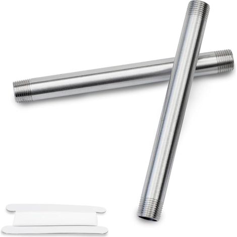 2 Stück 200mm 1" Männlich × 1" Männlich Bsp-gewinde Edelstahl 304 Verlängerungs-nippel Gusseisen Rohrverbindungen