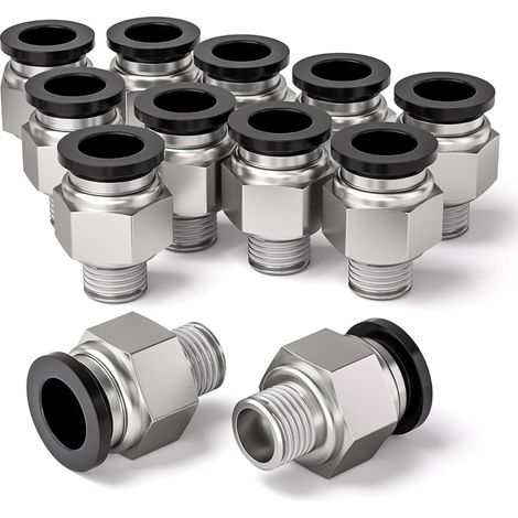 12 Stück 8mm Außendurchmesser X 1/8" Bsp-male-gewinde, Direkte Push-in-luftverbindung, Pc8-01 Schnellkupplung Für Luftleitungen