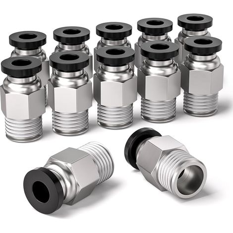 12 Stück 6 Mm Außendurchmesser X 1/4" Männliches Bsp Direkt-steck-luftanschluss, Pc6-02 Schnellverschluss-luftleitungsadapter