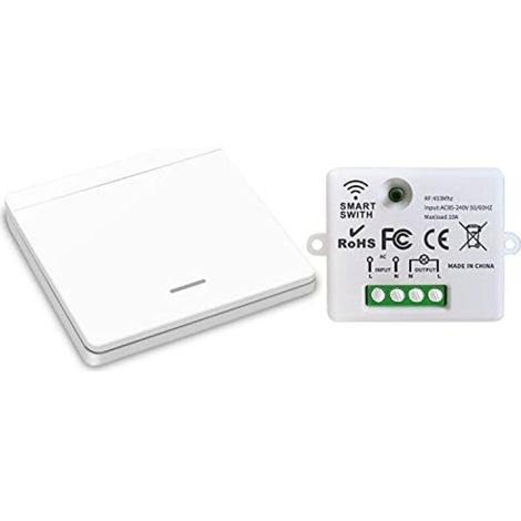 Dieserc Kabelloser Lichtschalter, Rf-sender-sicherheitsschalter Und Empfänger-controller 10a, Einfache Installation Für Lampen Bis Zu 1500w