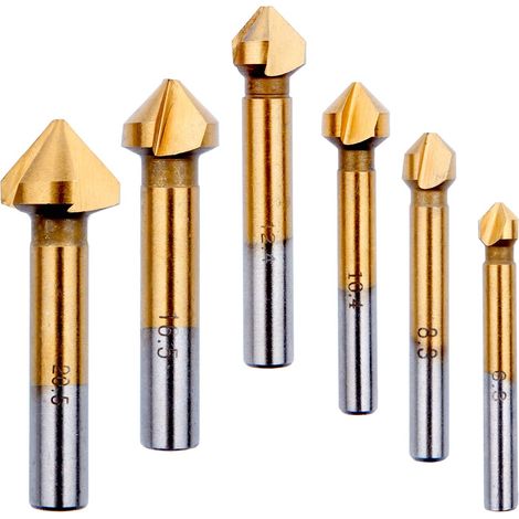 Konischer Fräser Für Holz Und Metall, 90-grad-ansenker Aus Hss-titan, 6,3 Mm, 8,3 Mm, 10,4 Mm, 12,4 Mm, 16,5 Mm, 20,5 Mm