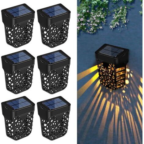 Msbd Solarleuchte Für Den Außenbereich Garten, 6 Stück Ip65 Dekorative Solarbeleuchtung Für Eingangstür, Treppe, Hof, Wand, Zaun, Garten - Warmweiß