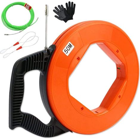 Elektriker-nadel, 50 M 4,5 Mm Stahldraht-zugfeder, Elektrischer Kabelzieher, Elektrischer Drahtzieher, Elektriker-drahtzugnadel Mit 2 Führungs Federn