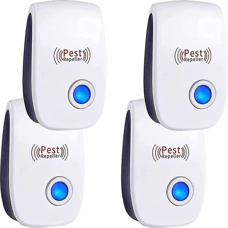 Ultraschall-mückenschutz, 4er-pack Ultraschall-mäuse- Und Rattenvertreiber, Elektronisches Ultraschall-repellent Gegen Nagetiere, Insekten Und Für Den Innenbereich Gegen Mäuse, Mücken, Kakerlaken, Rat