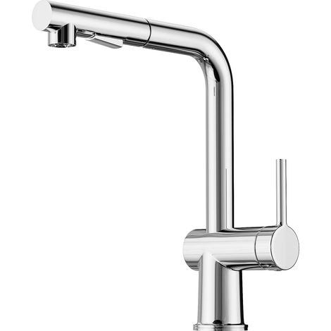 Hochdruck-küchenarmatur Mit Ausziehbarer Brause, 360° Drehbarer Küchenspülenarmatur, Küchenmischer Aus Edelstahl (chrom)