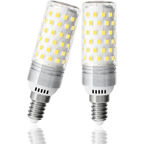 E14 Mais-glühbirne, 10w Led-lampen Entsprechen 130w Halogen, 1510lm E14 Led-lampe Kaltweiß 6000k, Große Schraubfassung Für Kronleuchter, Ac 220-240v, Nicht Dimmbar, 2er-pack [energieeffizienzklasse D]