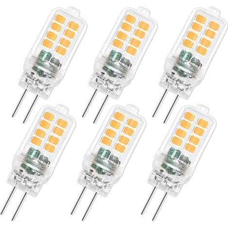 Led-g4-glühbirne 12v 3w, Nicht Dimmbar, 16smd 300lm Warmweiß 3000k, Entspricht 25w G4-halogenlampe, G4-led-lampe Für Kronleuchter, Schrankbeleuchtung, Landschaftsbeleuchtung, Schlafzimmer, 6er-pack