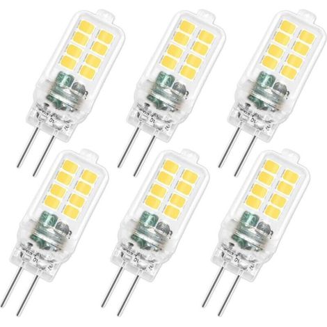 Led-glühbirne G4 12v 3w, Nicht Dimmbar, 16smd 300lm Kaltweiß 6000k, Entspricht 25w G4 Halogenlampe, G4 Led-lampe Für Kronleuchter, Landschaftsbeleuchtung, Schranklicht, Schlafzimmer, 6er-pack