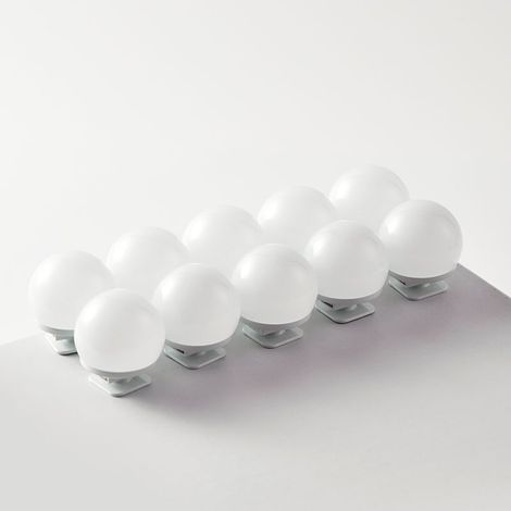 Lumière De Miroir, Led-spiegelleuchte Für Schminktisch, Abnehmbare Lichtleiste Für Schminkspiegel, 3 Farbtemperaturen, Beleuchtung Für Schminktisch - 10er Pack