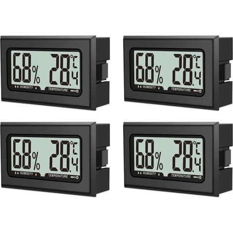 4er-set Digitale Thermo-hygrometer Mit Lcd-display Für Innenräume, Büro, Wohnzimmer Und Weinkeller (batterien Enthalten)