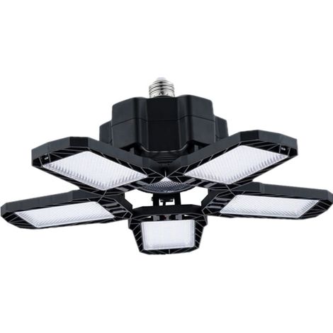 2er-pack Led-garagenbeleuchtung 80w, E27/e26 Verformbare Werkstattbeleuchtung Mit 5+1 Einstellbaren Paneelen, 20000lm Superhelle Led-deckenleuchte Für Garagen, Keller, Werkstatt, Lager, Büro [energiek