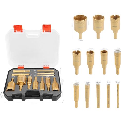 12-teiliges Lochsägen-set – Für Ziegel, Hartholz Und Verstärkte Kunststoffe – Max. Durchmesser 35 Mm – Länge 10 Mm-lavages