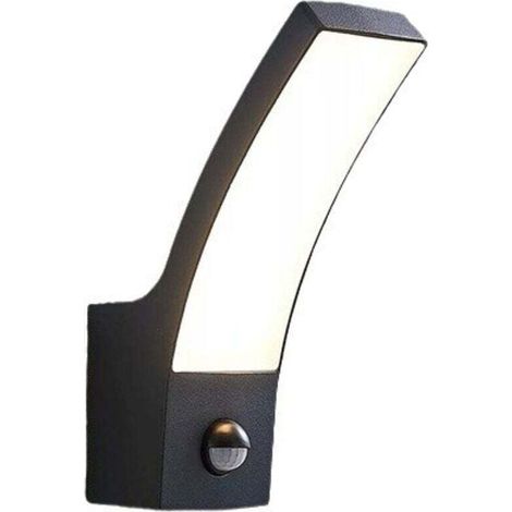 Led-außenleuchte Mit Bewegungsmelder 9m/120° - Außenbeleuchtung Anthrazit 12w 1000lm 6000k - Ip44 Wandleuchte
