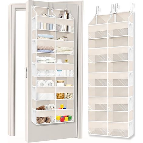 Organiseur De Porte À 5 Niveaux, Rangement Extra Large Derrière La Porte Avec 10 Compartiments, Organisateur Supérieur