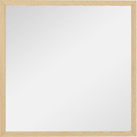 Quadratischer Wandspiegel 50 X 50 Cm, Rahmen Aus Natürlichem Holz, Ideal Für Badezimmer, Wohnzimmer Oder Schlafzimmer