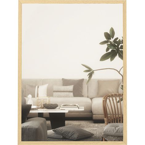 Rechteckiger Wandspiegel 80 X 60 Cm, Rahmen Aus Natürlichem Holz, Ideal Für Badezimmer, Wohnzimmer Oder Schlafzimmer