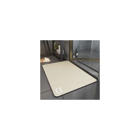 Schnelltrocknender, Rutschfester Badezimmerteppich Aus Kieselgur, Beige - 60x90cm