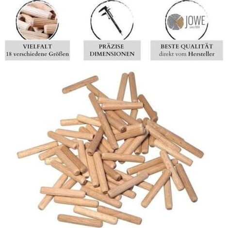 100 Stück Holzdübel - Massivholz-buchendübel 12x60 Mm - Riffeldübel - Buchenholzdübel 12x60 Mm - Handverpackt In Österreich