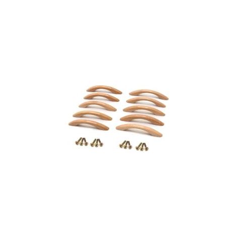 10-teiliges Set Holzgriffe Für Möbel, Küchenmöbelgriffe Aus Holz, Schrankgriffe Aus Holz, Bogenförmige Griffe Mit Schrauben Für Türen, Schränke Und Schubladen, 130 Mm