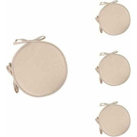 4er-set Runde Sitzkissen, Stuhlkissen, Runde Auflagen Für Esszimmer, Garten, Haus, Büro, Küche (beige)
