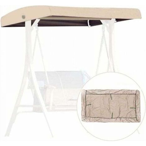 Beige Ersatzstoff Für Gartenschaukel, 3-sitzer Abdeckung, Dach Für Garten-schaukel, Wasserdichte Überdachung Für Schaukeln Und Terrassen (191x120x18/23cm)