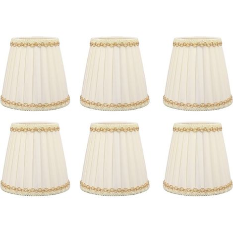 6-teiliges Set Kleine Lampenschirme Im Modernen Stil, Stoffklemmen Für Glühbirnen, Kronleuchter-lampenschirme Für Wand Und Tisch