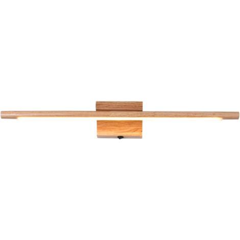 Moderne Led-wandleuchte Für Das Badezimmer Mit Holzspiegel Und Integriertem Schalter, Wasserdicht Ip44.