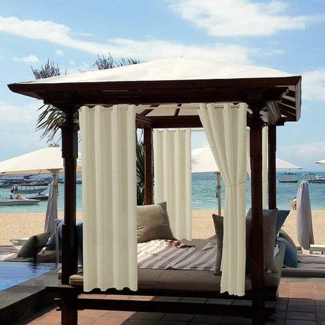 Wasserdichter Außenvorhang 132x213 Cm – Polyesterfasergewebe – Thermisch Abdunkelnd Für Pergola Und Pavillon – Sonnenschutz
