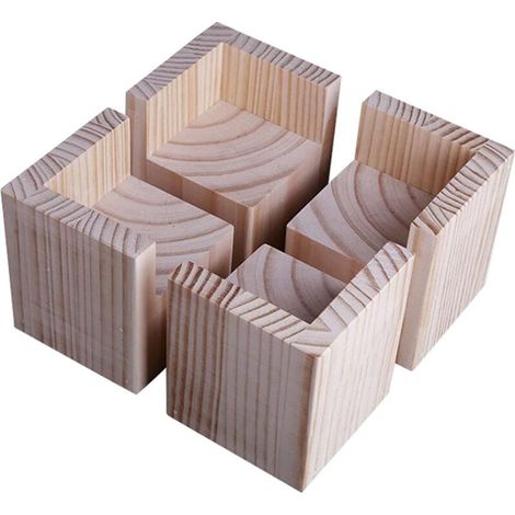Bett Für Schreibtisch, Riser Möbel, Höhenverstellbare Beine Bis Zu Für Schreibtischbett, 4er-set Möbelerhöher Aus Holz (größe: 5x5x5 Cm)