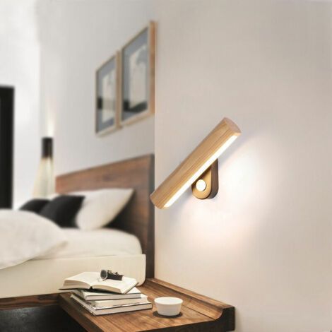Kreative Japanische Led-wandleuchte, Nordische Drehbare Nachttischlampe Aus Massivholz Für Schlafzimmer, Arbeitszimmer, Wohnzimmer, Tv-hintergrund Wandleuchte Für Haus, Villa, Bar Und Restaurants