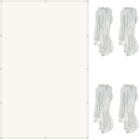 Rechteckiges, Wasserdichtes Schattensegel 2 X 3 M – 98 % Uv-schutz, Schattennetz Mit 1,5 M Langen Seilen Für Outdoor, Garten & Terrasse, Beige