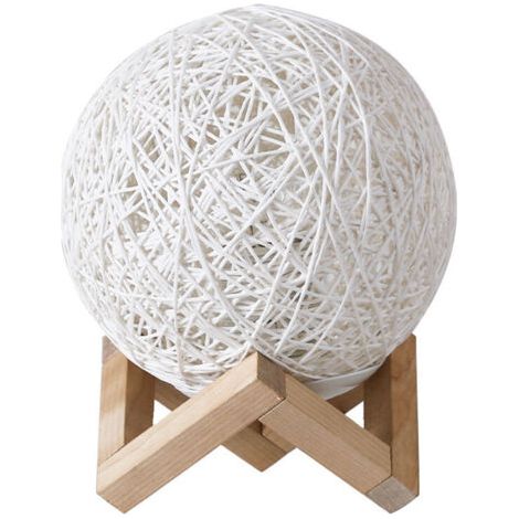 Led-nachtlicht, Nachttischlampe, Rattan-holz, Ambient-licht, Usb-aufladbar. Die Schlafzimmer-tischlampe Verwendet Eine Led-lichtquelle, Das Licht Ist Weich. Fliti