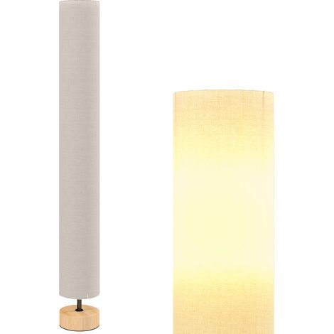 Stehlampe Für Das Wohnzimmer Mit Leinenschirm, Fußschalter, 2 X E27-fassung, 120 Cm, Beige