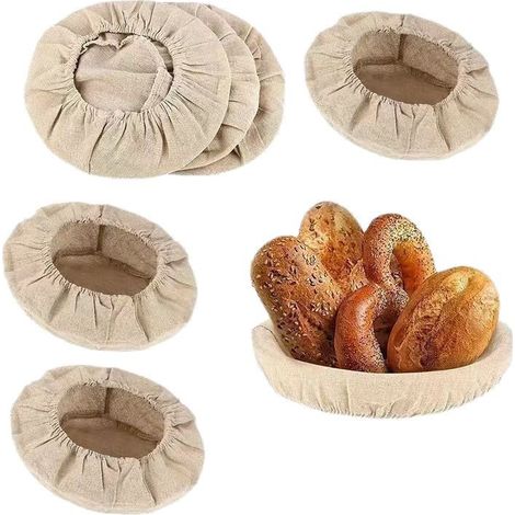 Brotkörbe Für Die Gärung, Leinenfarbe, 238 Cm, 7er-set, Mit Baumwolle Und Leinen Gefüttert, Für Gärung Und Backen.