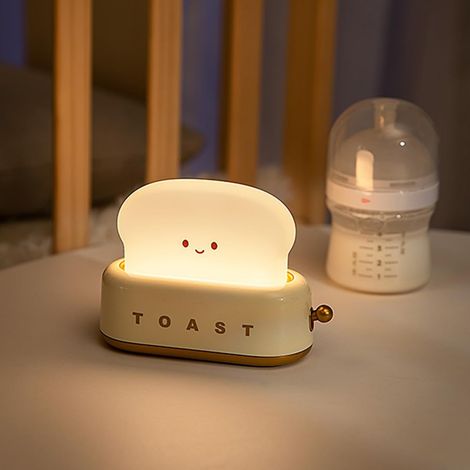 Baby-nachtlicht, Kinder-nachtlicht Toaster, Led Nachttischlampe Mit Dimmbarer Helligkeit, Kleines Usb-aufladbares Nachtlicht, Lampe Mit Timer-funktion, Kawaii Nachtlicht Für Erwachsene, Geschenk Für B