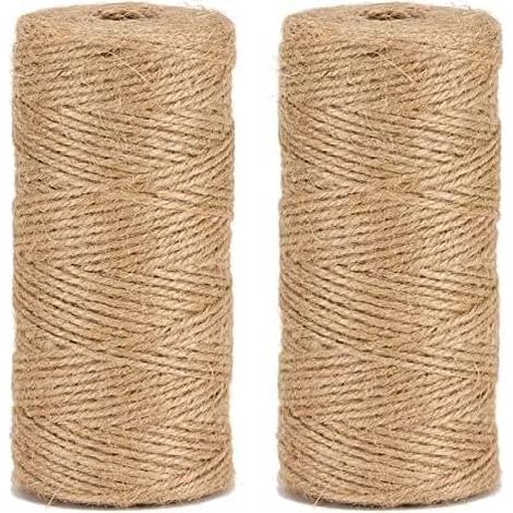 La Cordeline Ficelle Jute Naturel Ø1.5mm ±100m, Manuelles, Naturelle， Trois Brins,200m(lot De 2)