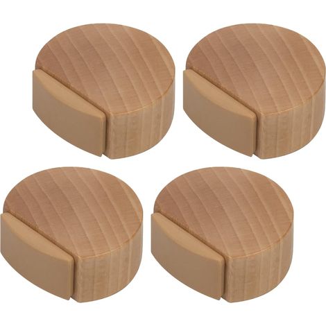 Klebbarer Türstopper – Holztürstopper Für Boden Und Parkett – Selbstklebender Türanschlag – Diskreter Und Eleganter Türpuffer – 4er-set (buche)