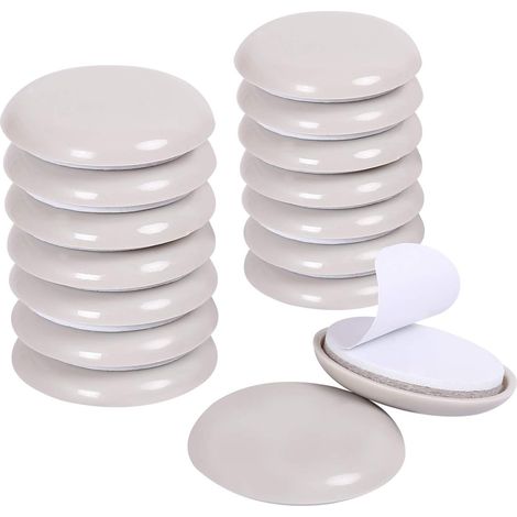 Set Aus 16 Selbstklebenden Filzgleitern Für Stuhlbeine Und Teppiche, 5,3 Cm, Rund Und Selbstklebend, Zum Leichten Verschieben Ihrer Möbel (beige).