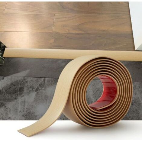4m Selbstklebende Pvc-schwellenleiste Übergangsprofil Für Böden Zwischen Fliesen Und Holzfußböden, 5cm Holzmaserung Beige